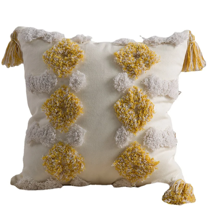 

Cotton Pillow Hugs Hand Embroidery Pouf Office Bedside Cushion For Garden Furniture Terrace Cushions For Decorative Sofa Blanket
