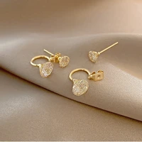 korean earings fashion ins style simple gold geometric zircon dangle earrings for womens 2020 jewelry wedding party gifts