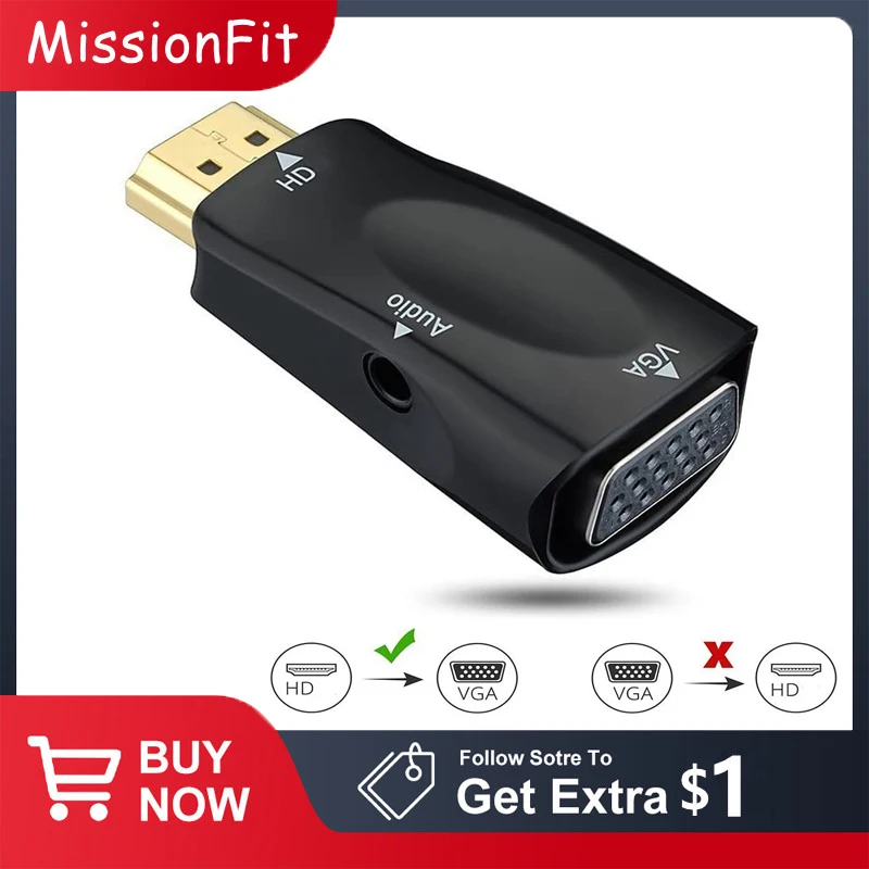 Адаптер HDMI-совместимый со штекером на гнездо VGA преобразователь аудиокабеля HD 1080P