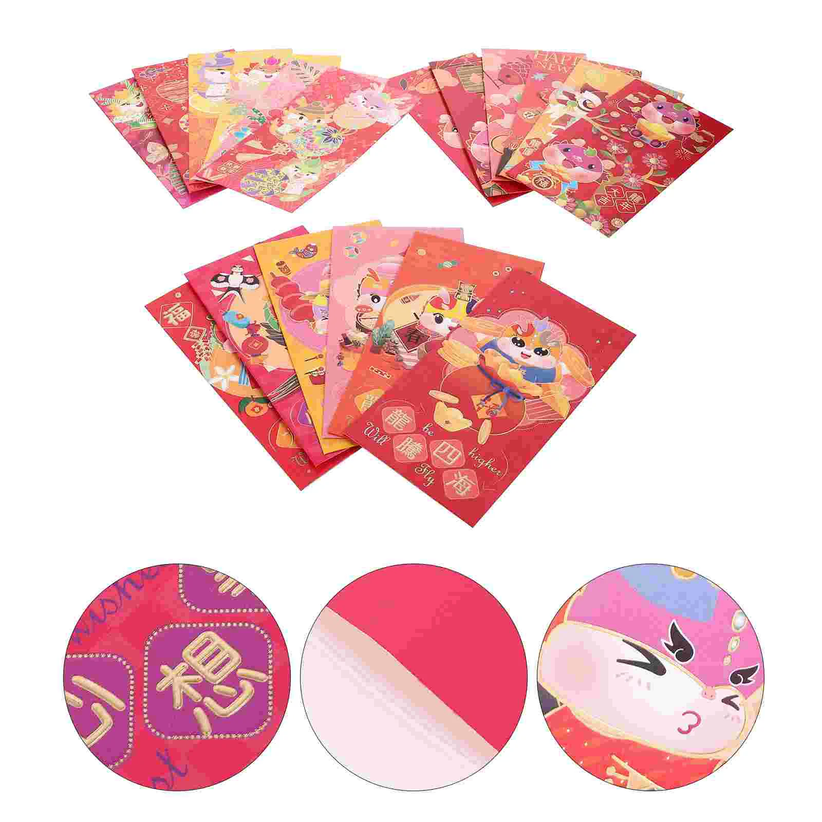 

Spring Festival Red Envelopes Paper Money Pocket Dragon Packets Year Envelops New Gift Chinese