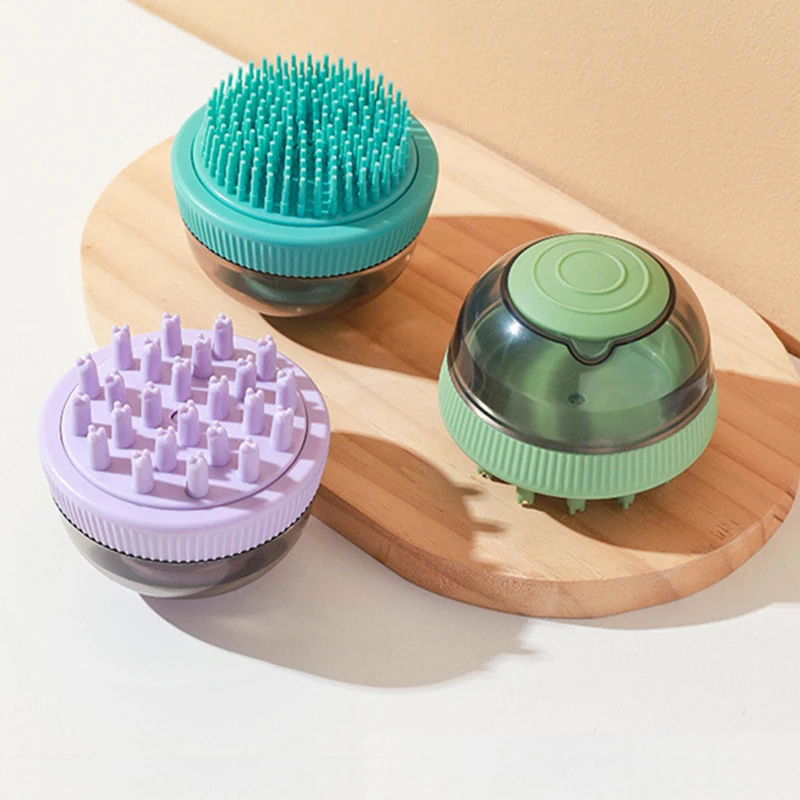 

Pet Dog Bathroom Dog Brush Cat Bath Massage Silicone Comb Soft Safety Two-in-One Replaceable Brush Pet Grooming Dog Accessories