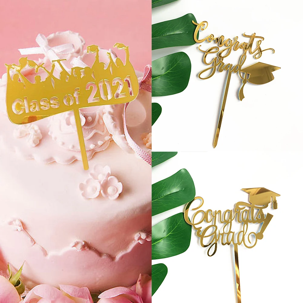 

Graduation Party Decor Supplies Glitter Gold Bachelor Cap Cake Topper Class Of 2022 Cupcake Topppers Congraduats Grad Balloons