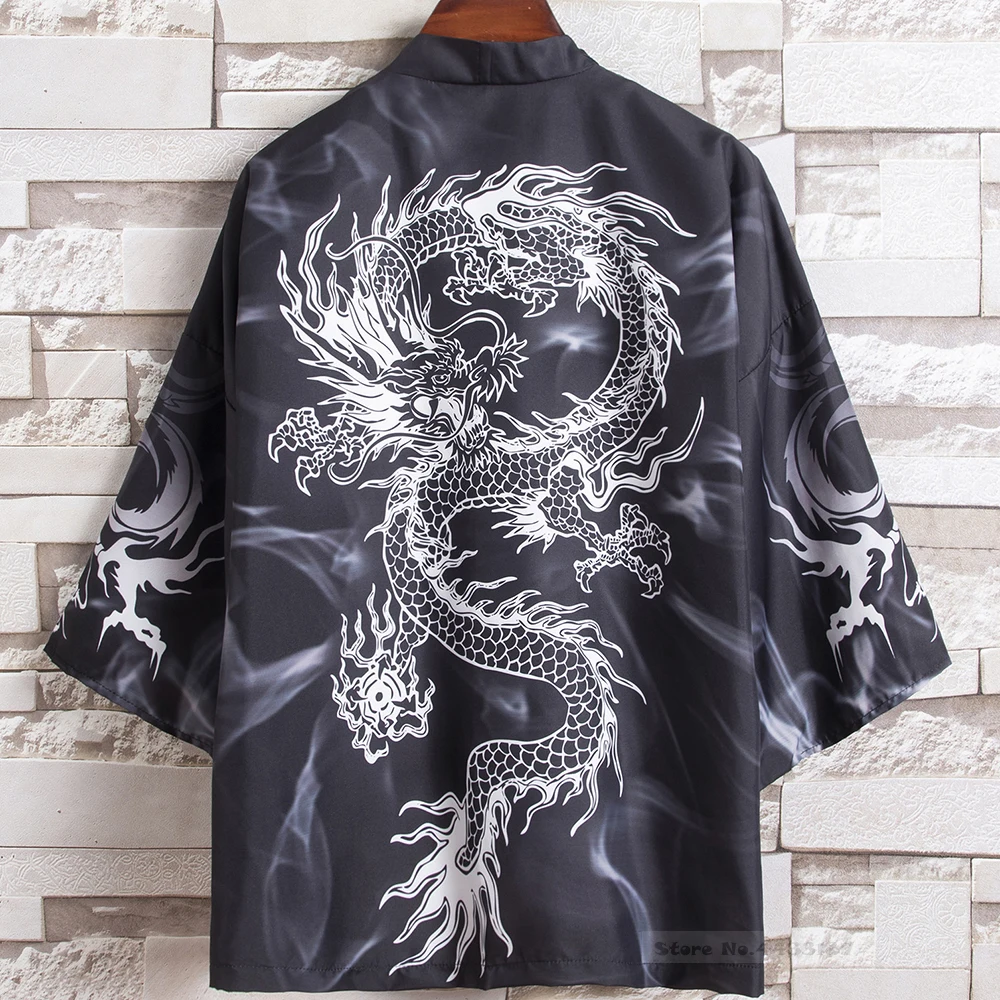 Кимоно ханьфу в китайском стиле тонкий кардиган японском юката халат с принтом