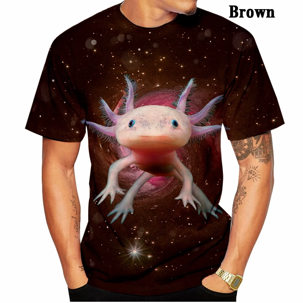 

Summer Animal Axolotl 3D Graphic Print T-shirt Men Women Fashion Casual Funny Streetwear Boy Girl Cool Short Sleeve T Shirt Tops