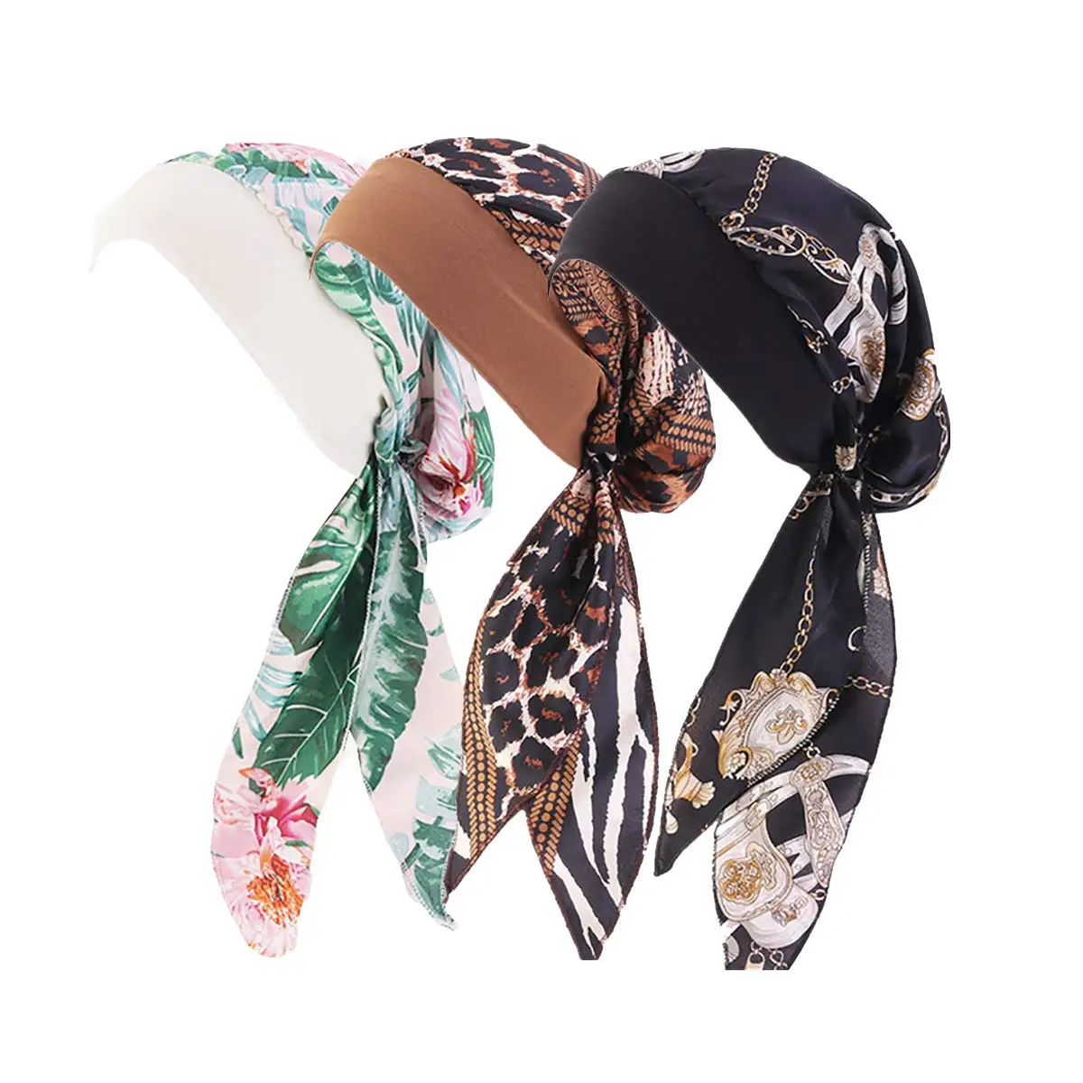 Мусульманский шарф Женская эластичная повязка на голову шелковая шляпа