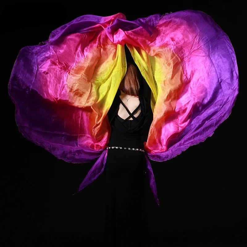 Платок для танца живота из 100% шелка с градиентом 260x110 см