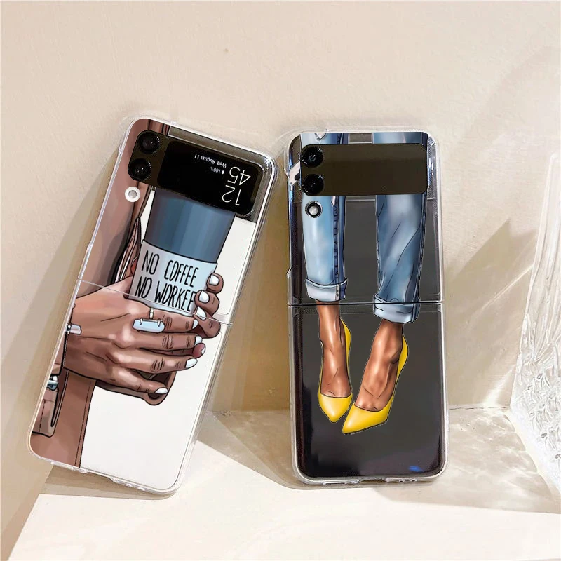 Женский кофейный чехол для телефона Samsung Galaxy Z Flip 3 4 5 6