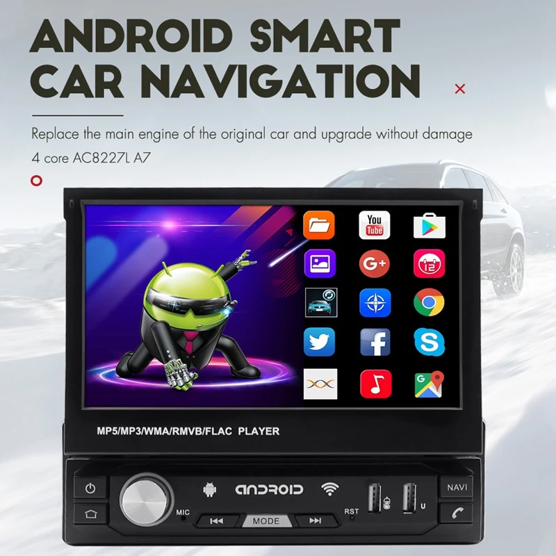 7-дюймовый автомобильный радиоприемник Android электрический выдвижной экран Carplay 3