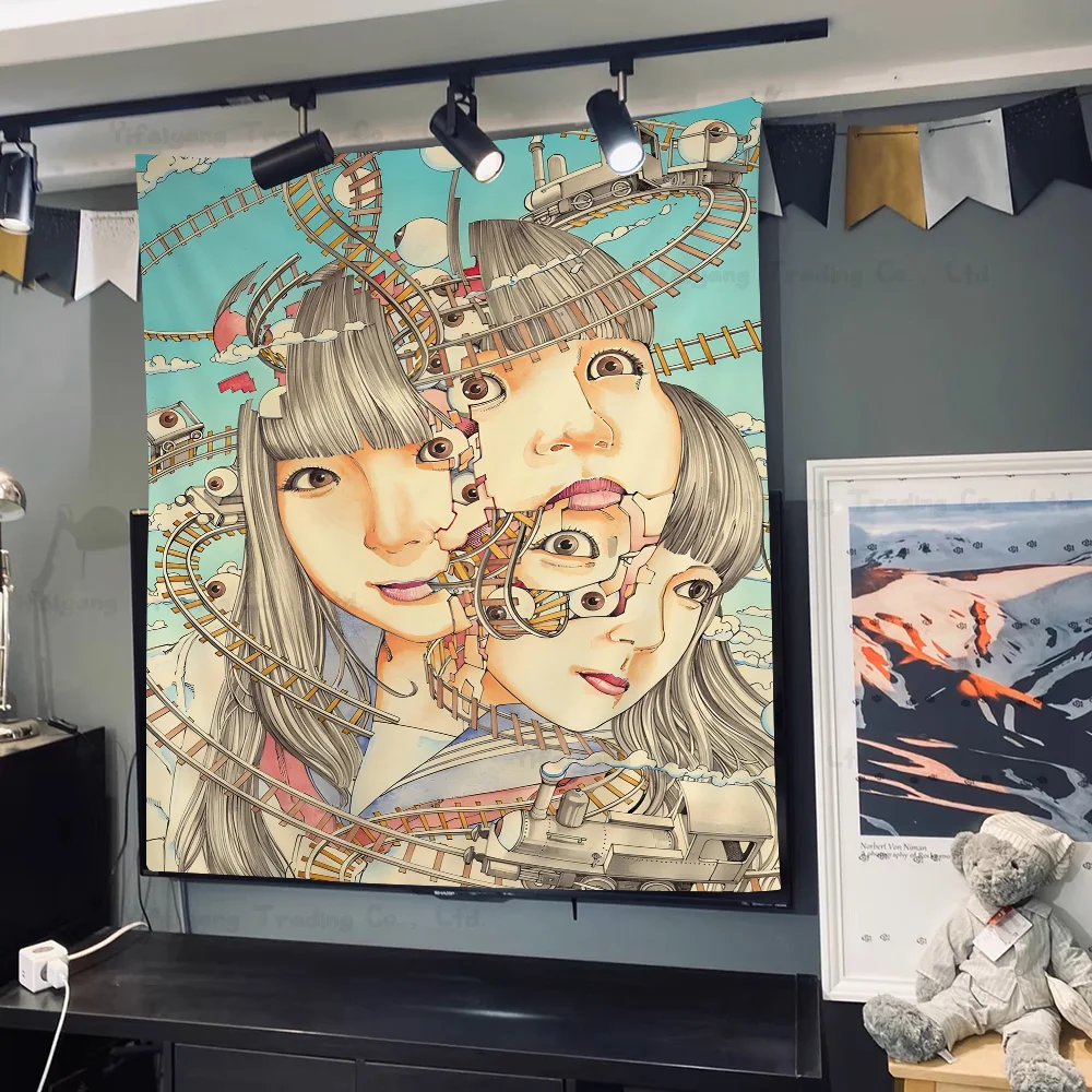 Shintaro Kago большой настенный гобелен с принтом ужасов художественная научная