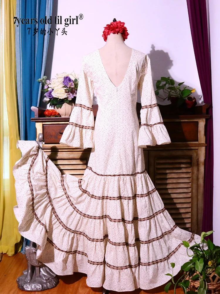 Винтажное Аутентичное Цыганское Платье для Фламенко танцевальное платье