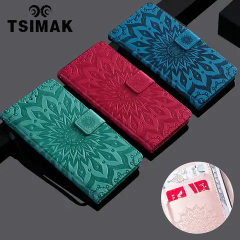 Чехол-книжка Tsimak для Huawei Y5, Y6, Y7, Y9 Pro Prime 2018, 2019, из искусственной кожи, с отделением для карт
