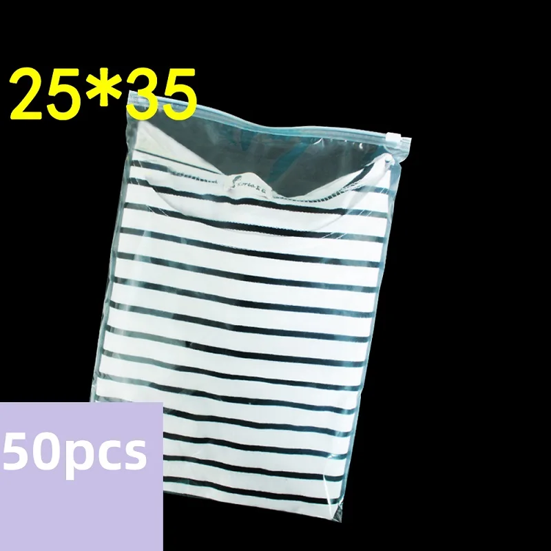

50pcs/lot 25x35cm Self Sealing Small PE Garment Zipper Transparent Sealed Pockets For Clothing Packaging