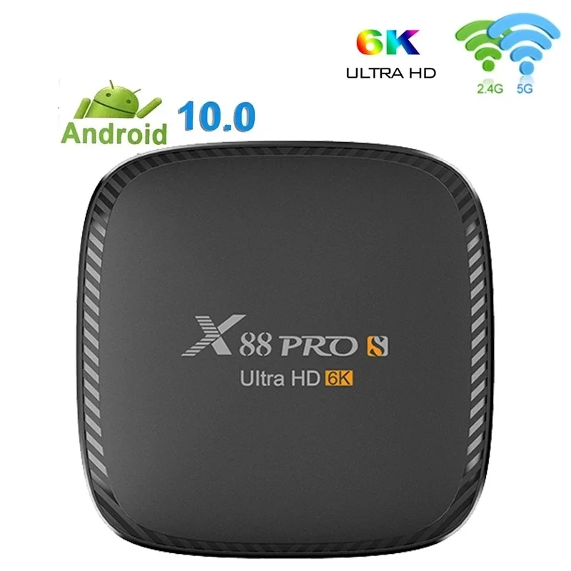 

ТВ-приставка X88 PRO S, Android 2,4, H616, ГГц и быстрая Поддержка Wi-Fi, 4K, 6K, 3D медиаплеер с Bluetooth, ТВ-приставка, приемник ТВ-приставки