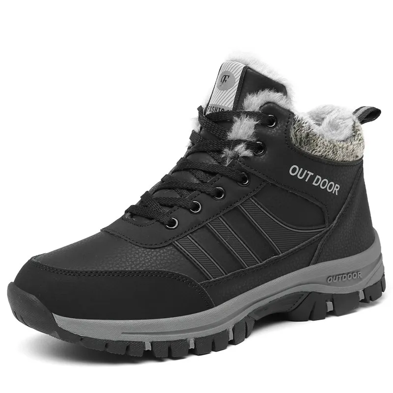 2025 New Men's Snow boots Non-slip Thick Cotton Shoes with Added Fleece Soft Outdoor Hiking