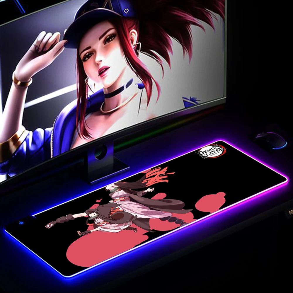 

Nezuko Locking Edge Mouse Pad Game XL Large Gamer Keyboard PC Desk Mat Takuo Computer Tablet RGB Mouse mat