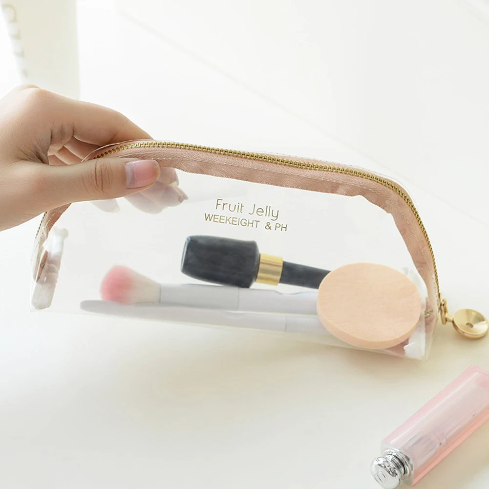 

Transparent Cosmetic Bag PVC Women Zipper Clear Makeup Bags Beauty Case Travel Make Up Organizer Storage Bath Toiletry Wash Bag