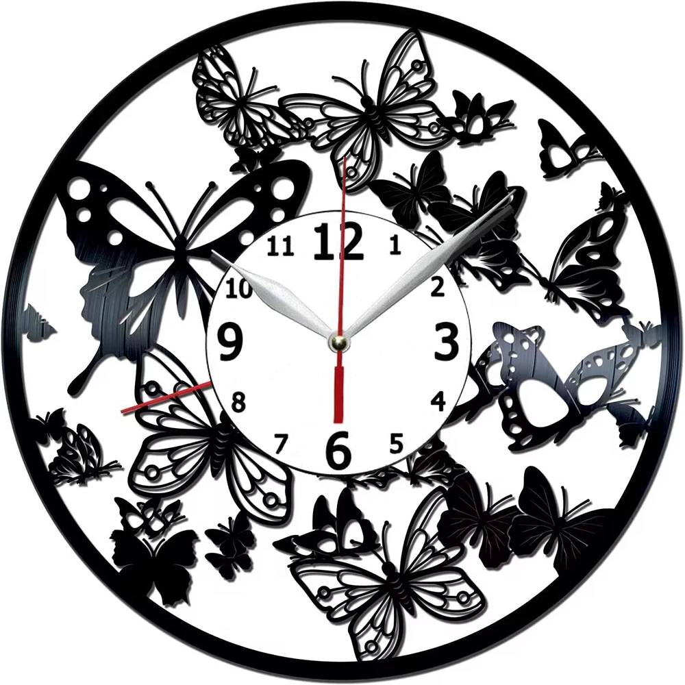 

Виниловые настенные часы ручной работы 12 с бабочками-уникальный Декор для дома или офиса-Лучшие идеи для подарков детям, друзьям, родителям ...