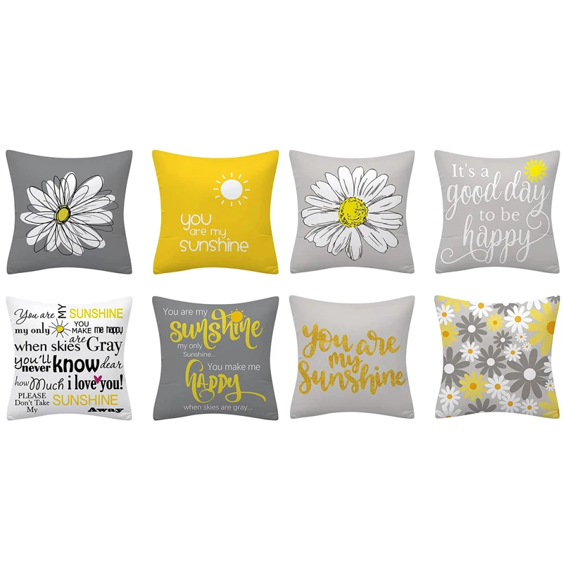 

4 шт. декоративные наволочки 45x45 см, мягкие Квадратные наволочки с маргаритками, наволочки для уличной патио, сада, гостиной, дивана