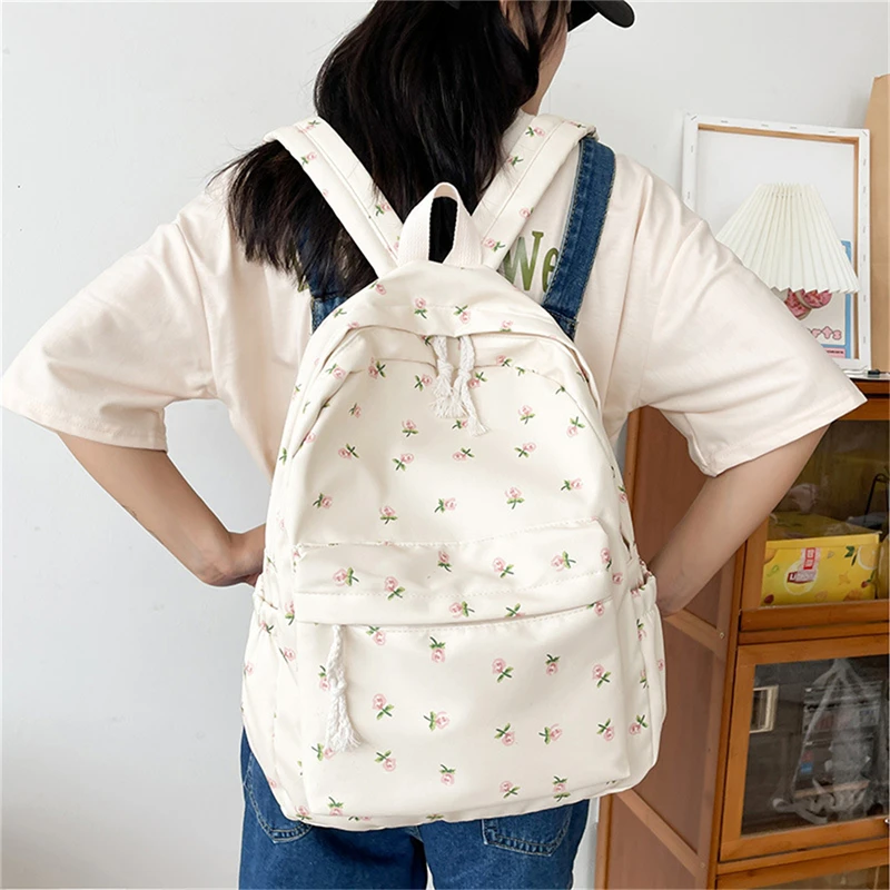

Fashion Floral Backpack For Women Waterproof Nylon Rucksack Teenager Large Capacity Student School Bag Travel Bag