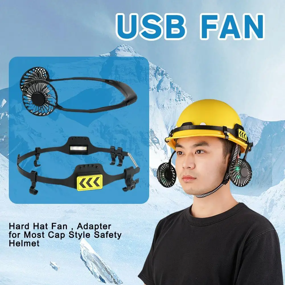 

2023 New Hard Hat Construction Helmet Solar Panel Suspension Hard Hat With Double Fan Adapter For Most Cap Style Safety Helmet