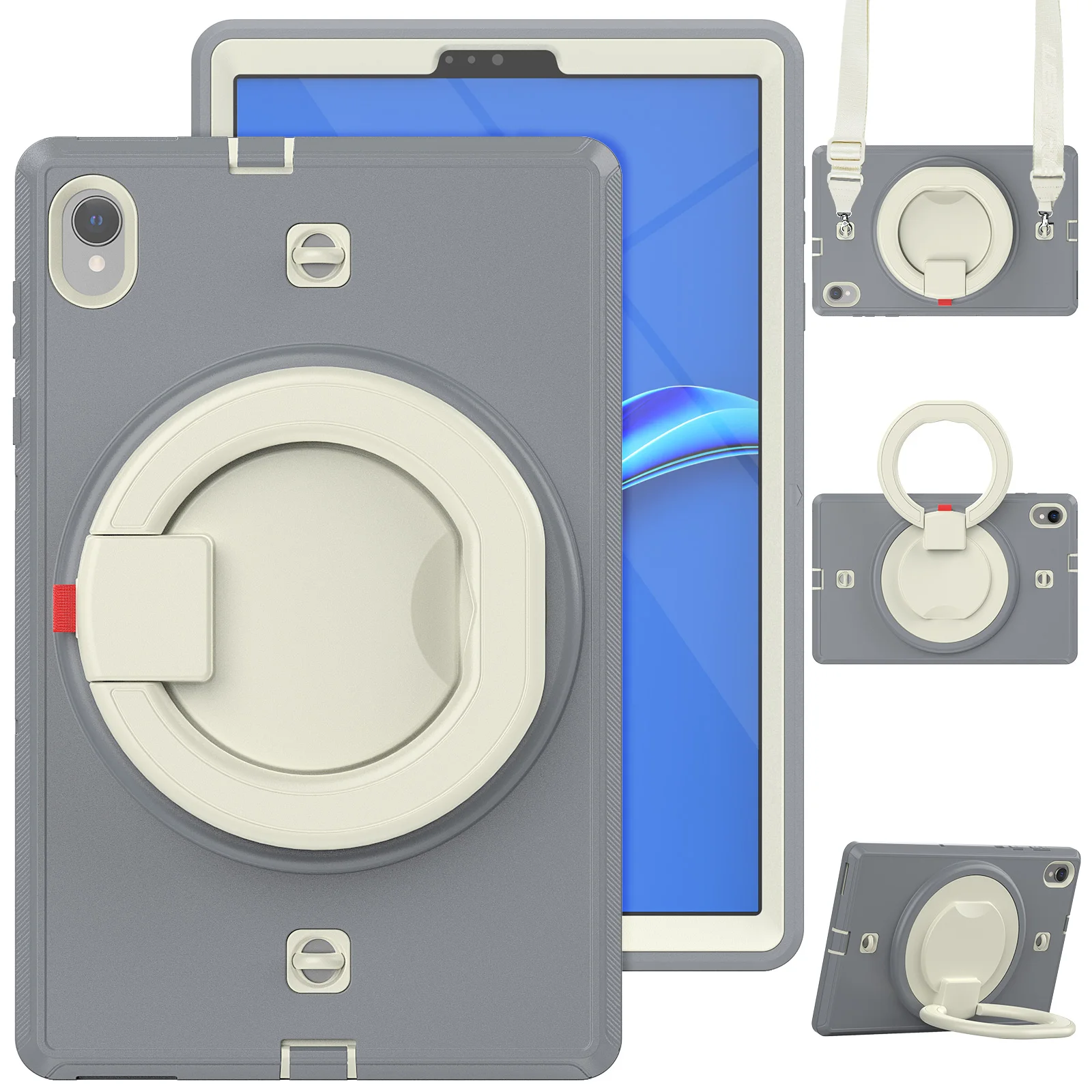 

Чехол для Lenovo M10 HD 10,1 "2020 X306F M10 FHD Plus 10,3" 2020 X606F K10 поворотная ручка рукоятка 3-слойная защита от падения Чехол