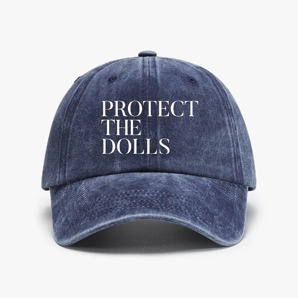 Фото Бейсболки с принтом Protect The Dolls, модные кепки в стиле ретро, повседневные ковбойские шляпы, модные летние пляжные женские кепки от солнца №2