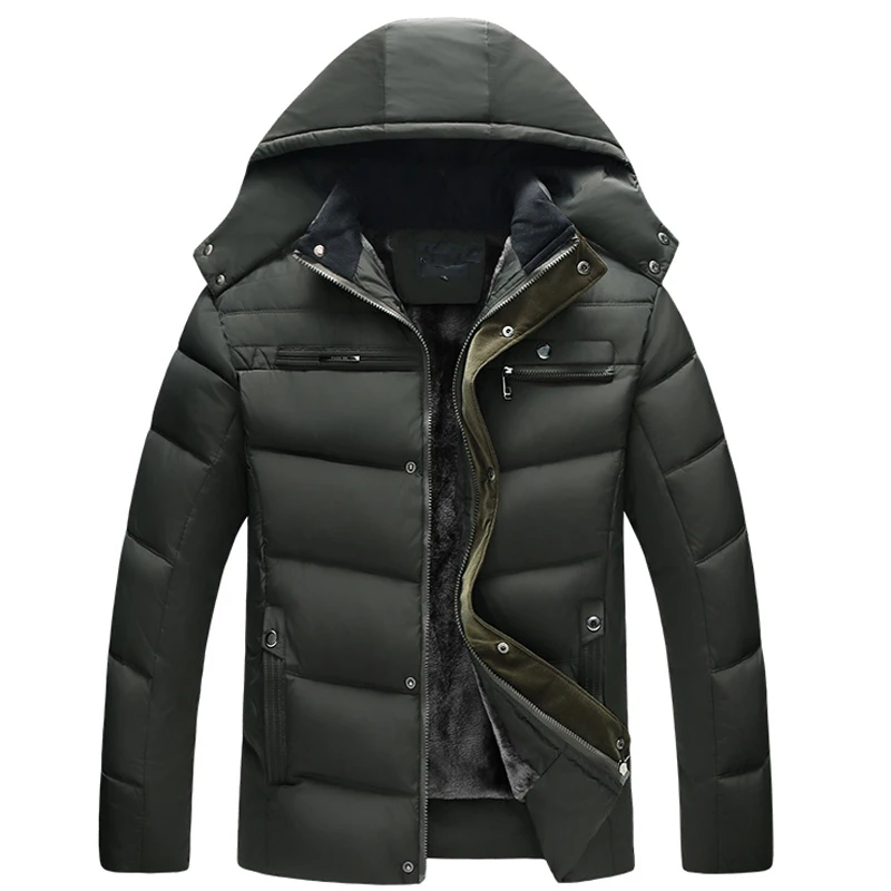 2022 Winter New Men's Hooded Mid-length Down Padded Jacket Casual Padded Jacket for Men