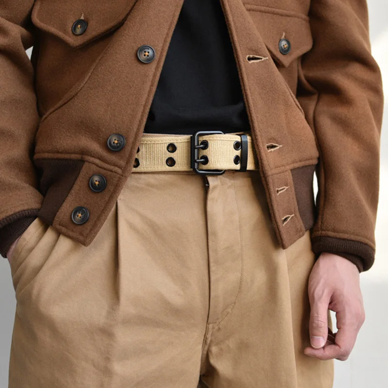 

Double Pin Buckle Nylon Belt Male Army Tactical Belt Mens Military Waist Belts Cummerbunds Double Rows Woven Waistbands Strap