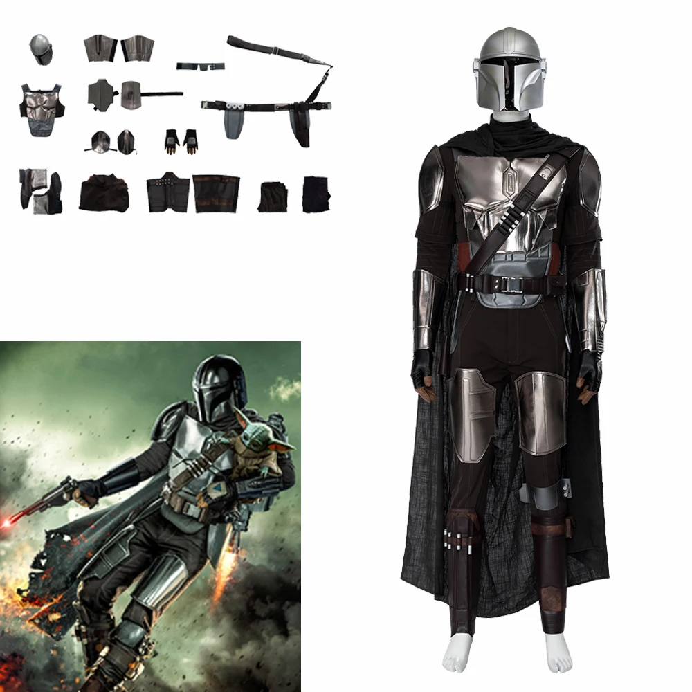 

Din Djarin Cosplay Costume Top Pants Pascal Cosplay Halloween Christmas Carnival Party Role Play Suit