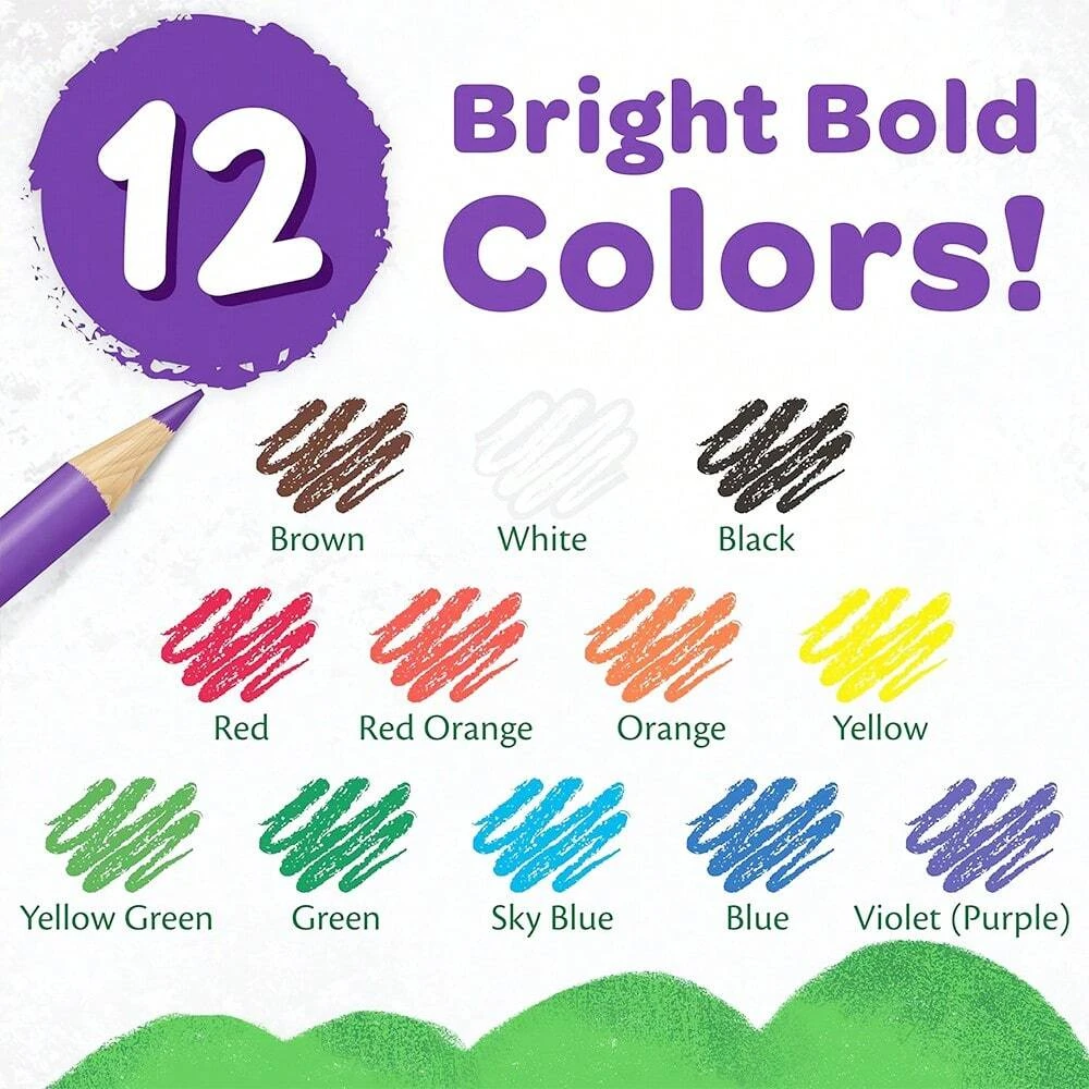 12 цветных карандашей Crayola (длинные) товары для рисования игрушки шт./коробка