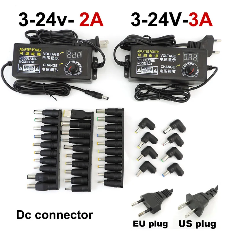 Регулируемый источник питания переменного тока в постоянный ток 3 В 5 9 12 15 18 24 2A 3A