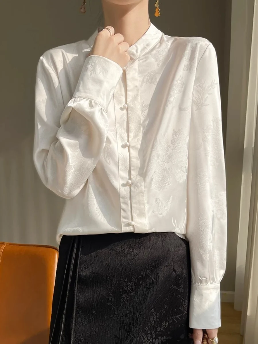 Новые китайские рубашки в национальном стиле женские 2023 осенние новые