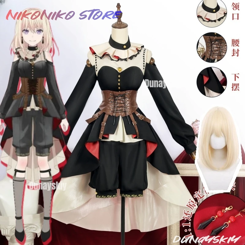 Ave Mujica Misumi Uika Косплей BanG Dream Костюм Парик Doloris Пальто Брюки Серьги Носки Реквизит