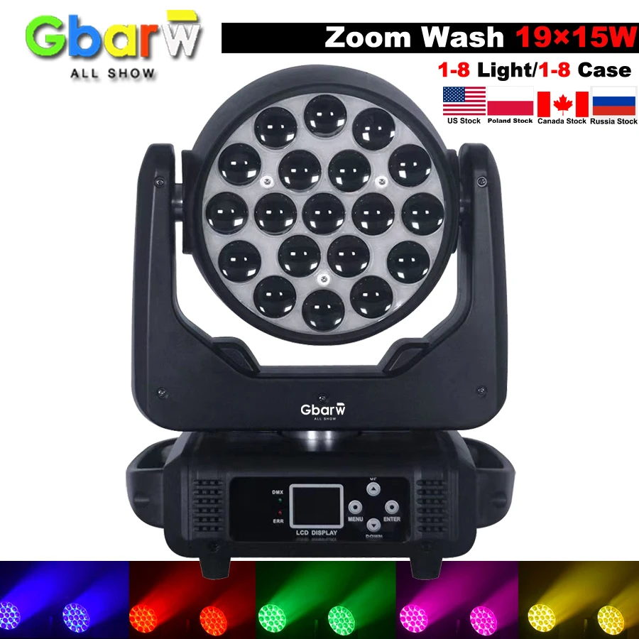 

19x15W LED Zoom Beam Wash Circle Light Control Main Mobile RGBW 4in1beam Professional DJ / LED Bar Stage Machine DMX512 Dj Light