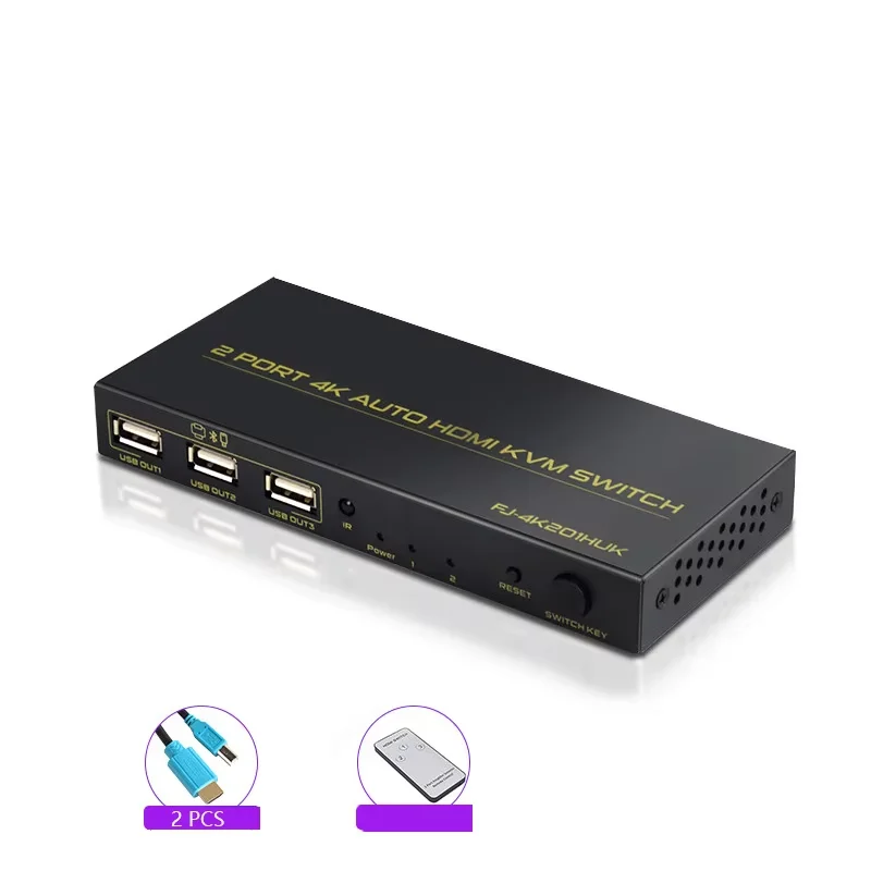 2-портовый USB KVM-переключатель для 2 ПК совместный с использованием клавиатуры