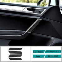 carbon fiber car accessories interior door handle decoration protective cover trim stickers for volkswagen golf 7 2013 2017
