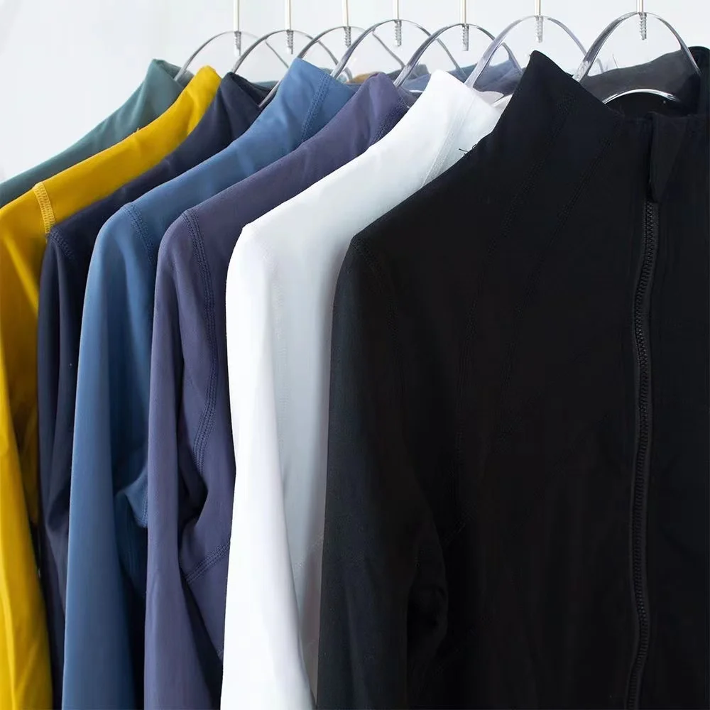 Lulu Define Jacket Women Naked Yoga Coat Long Sleeve Crop Top Zipper Fitness Running Shirts Workout Clothes Sportswear