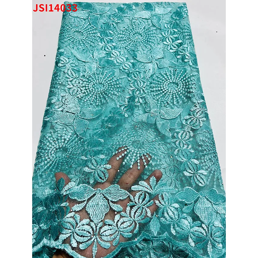 

Vintage French Mesh embroidery and drilling Wedding Cloth High End Nigerian Tulle Net Lace Fabric Party Dress JSI14033