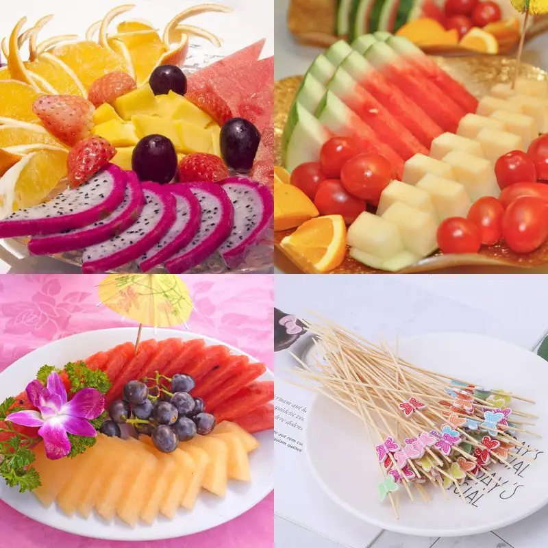 

100pcs 12cm for butterfly Picks Dessert Buffet Fruit Salad Fork Cake Muffin Dropship