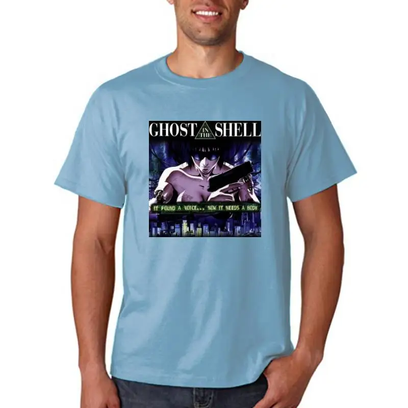 

2022 Fashion 100% Cotton Men T Shirt Tees Custom Rare Ghost In The Shell Vintage Reprint 80S Manga Anime T-Shirt Usa Cool Shirts