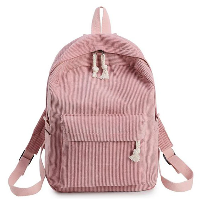 Women Backpack Corduroy Design School Backpacks For Teenage Girls School Bag Striped Rucksack Travel Bags Soulder Bag Mochila