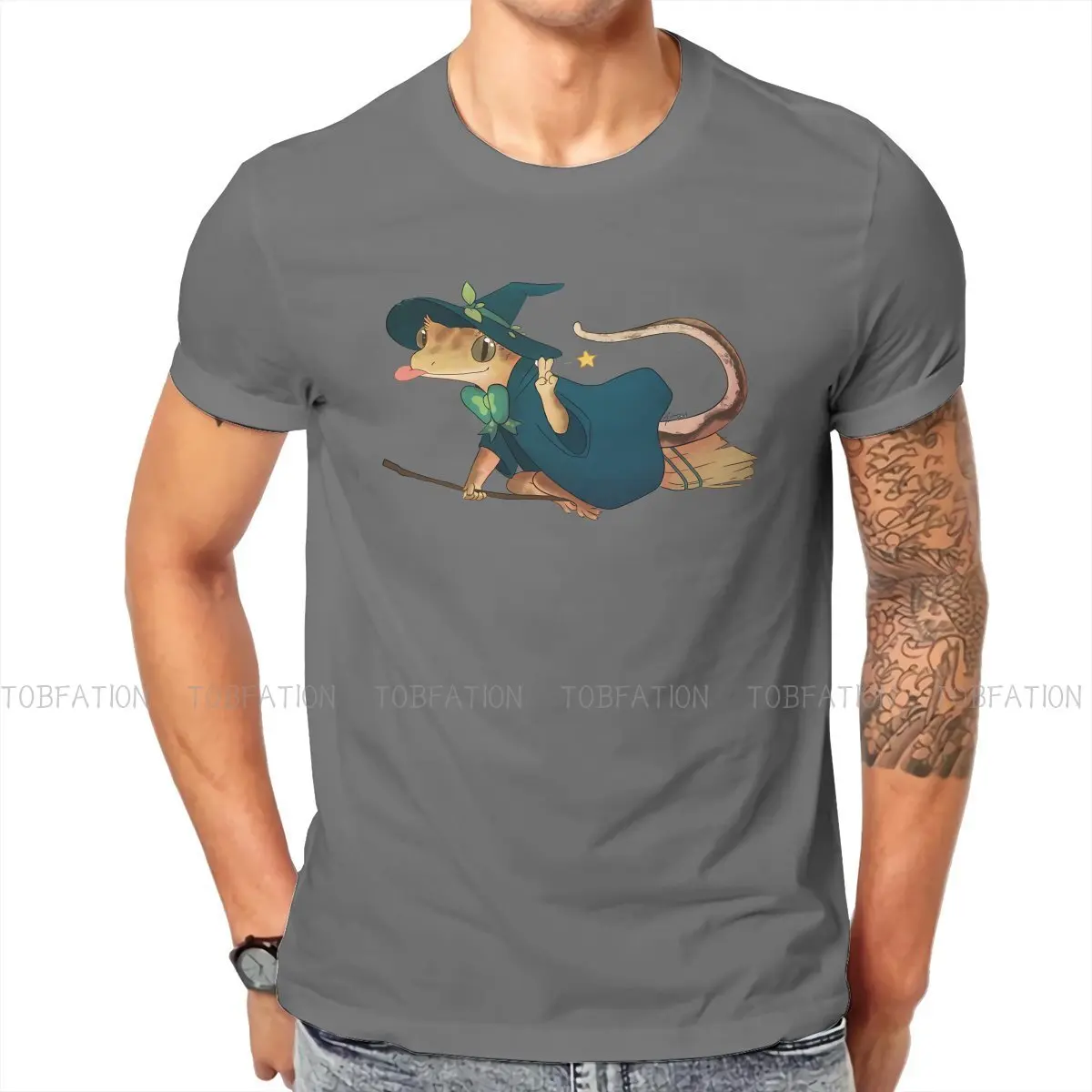 

Gecko Lover TShirt for Men Allegro Crestie Basic Casual Tee T Shirt High Quality New Design Fluffy