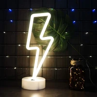 led home neon lightning shaped sign neon fulmination light usb decorative light wall decor for kids baby room wedding party