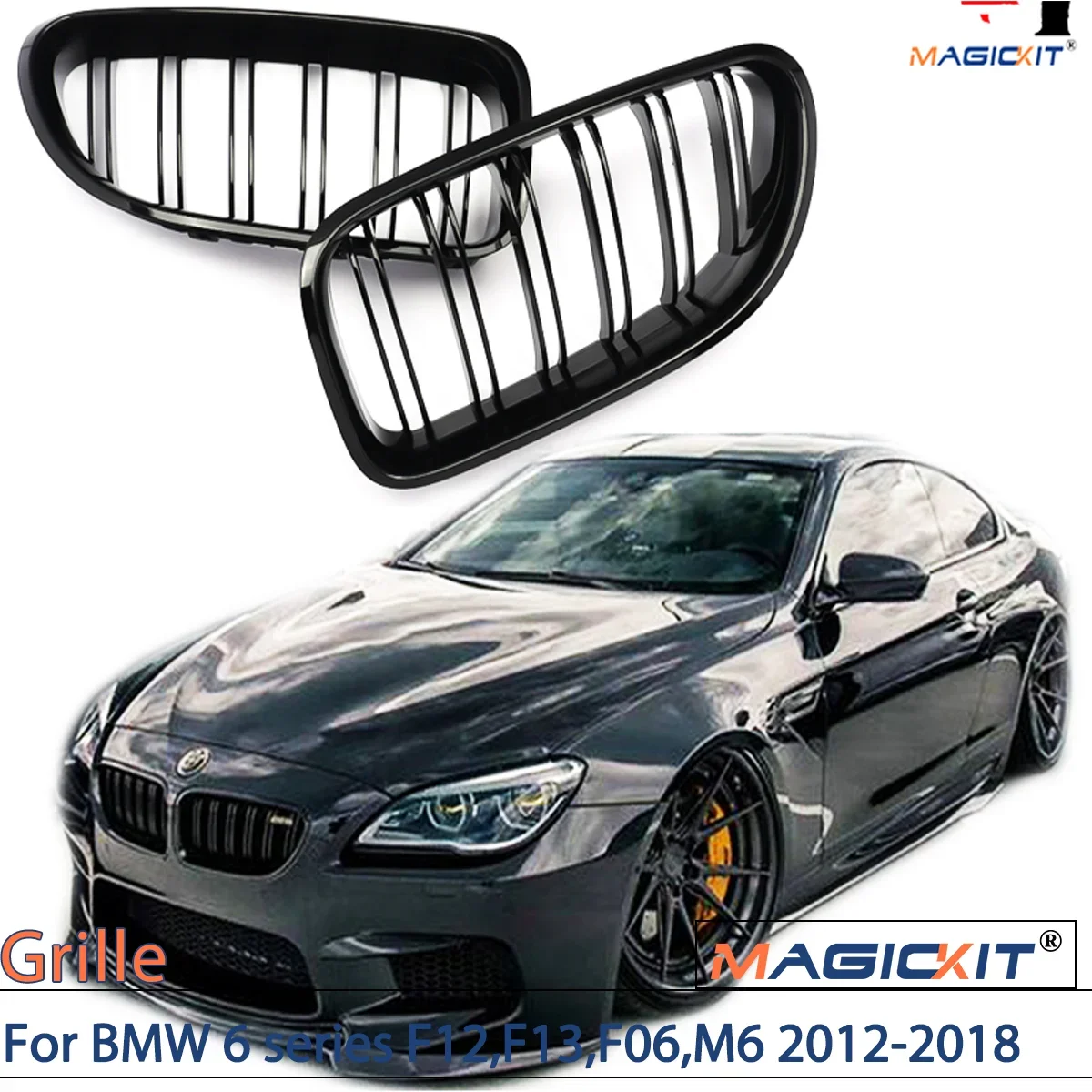 MagicKit для BMW серий 6 F12 F13 F06 M6 2012 2013 2014 2016 2017 2018 глянцевая черная двойная линия M Look