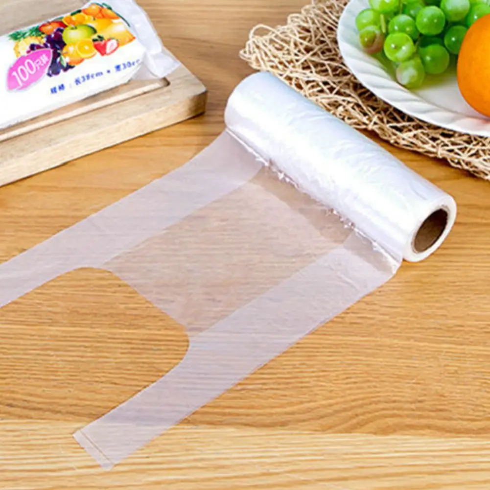 100pcs Disposable Food Cover Kithchen Fruit Fresh Keeping Bags Protection Flim Dustproof Bowls Cups Caps Sack with Handle