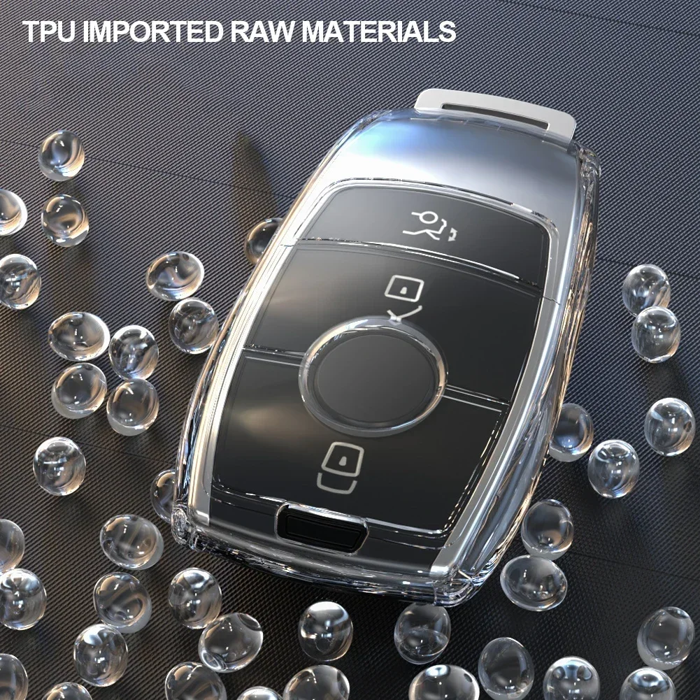 Прозрачный чехол из ТПУ для автомобильного ключа Mercedes Benz E C S GLC Class E200 E400 E63 W213 S550 S560