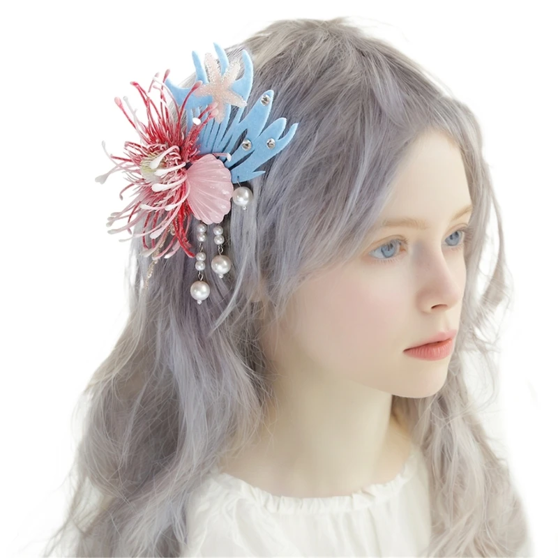 Женские заколки для волос в форме жемчуга детей выступления на сцене элегантная