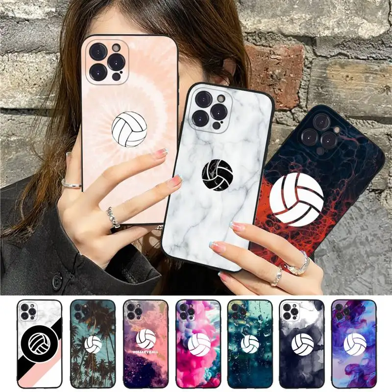 

Volleyball Painted Phone Case For iPhone 8 7 6 6S Plus X SE 2020 XR XS 14 11 12 13 Mini Pro Max Mobile Case