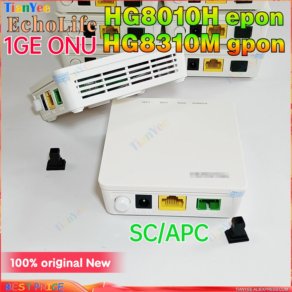 1pcs APC HW HG8010H HG8310M EPON GPON XPON onu 100% original new ont FTTH modem SC/APC 1GE gigabit 1 port Lan Free shipping
