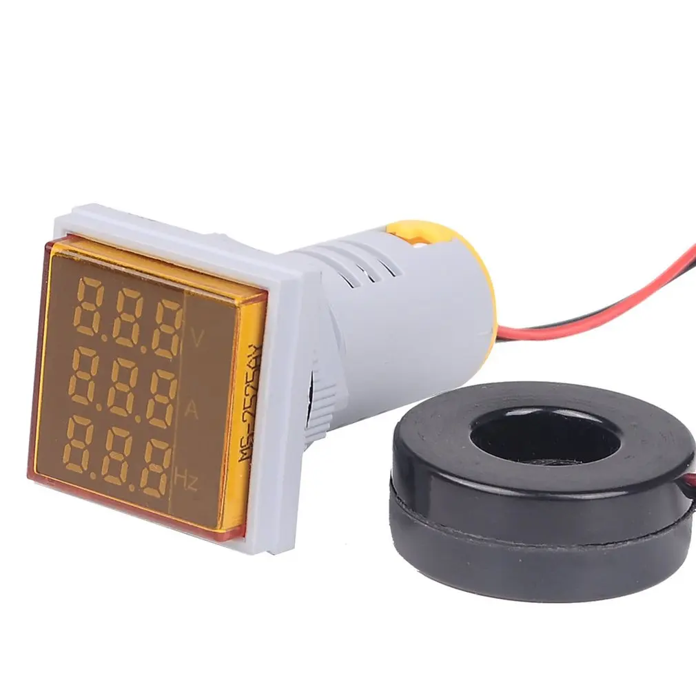 

ST17VAH 3 In 1 Voltmeter Ammeter At Hz Digital Voltage Indicator AC 60-500V 0-100A 20-75Hz 3 In 1 Indicator